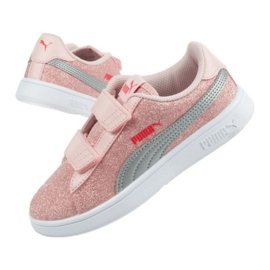 Puma Smash V2 Glitz Jr 367378 23 lyserød