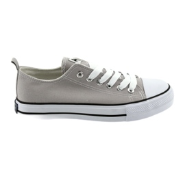Sneakers bundet grå American Club damesko