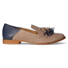 Loafers Filippo 04484-04 / 00-5 Beige ruskind + marineblå marine blå