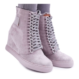 Kvinders sneakers Lu Boo med kæder ruskind grå Monica
