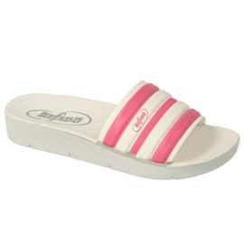 Befado Foam Børns flip flops 067y002 Hvid med lyserøde striber