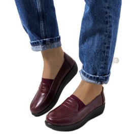 Ziggy rødbrune loafers på kilehæl flerfarvet