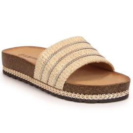Beige platform hjemmesko W S. Barski
