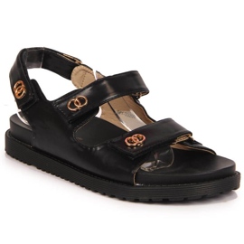 Sorte velcro-sandaler I S. Barski