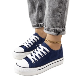 Marineblå sneakers på Wessel platformen