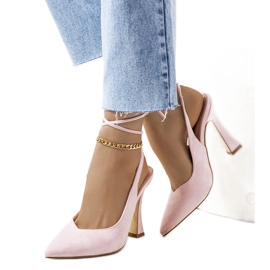 Pink pumps med snøre på Lotti-stolpen lyserød