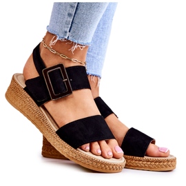 Damesandaler i ruskind Big Star JJ276031 Sort
