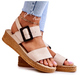 Damesandaler i ruskind Big Star JJ276032 Beige
