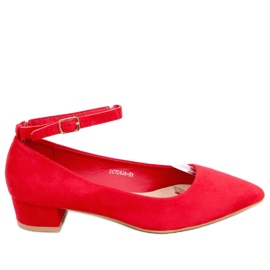 Bellis Red pumps med lav hæl rød