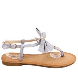 Flip-flops med Megi Silver sløjfe grå