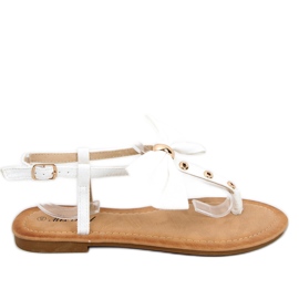 Flip-flops med en Megi White sløjfe hvid