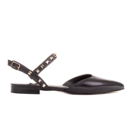 Marco Shoes Sorte sandaler med nitter