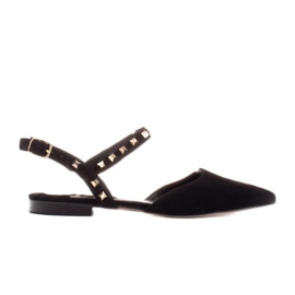 Marco Shoes Sorte sandaler med nitter