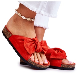 Wendy's Orange Cork Sole Flip Flops rød