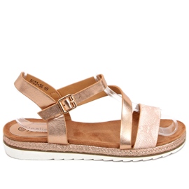 Guld espadrillesandaler Katia Champagne lyserød