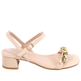 Daphne Beige sandaler med lav hæl