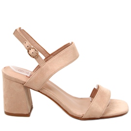 Peony Beige sandaler med hæl