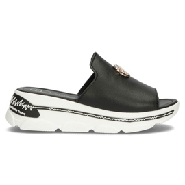 Læder hjemmesko Filippo DK3872 / 22 Bk sort