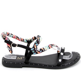 Abelia Black damesandaler sort flerfarvet