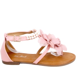 Sandaler med Debby Pink perler lyserød