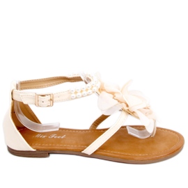 Sandaler med Debby Beige perler