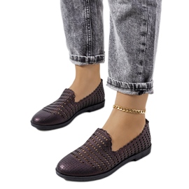 Naja brune gennembrudte loafers til kvinder