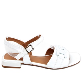 Iona White lavhælede sandaler hvid