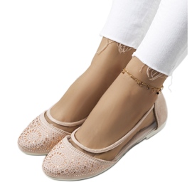 Beige halvgennemsigtige Malene ballerinaer
