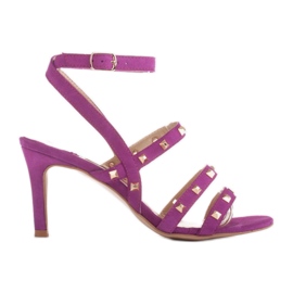 Marco Shoes Sandaler i ruskind med dekorative nitter violet lyserød