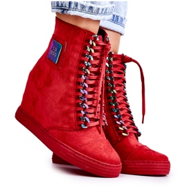 Damesneakers Lu Boo Med Kæder Ruskind Multi-Red Monica rød