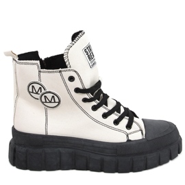 Kaya BEIGE / SORT high-top sneakers