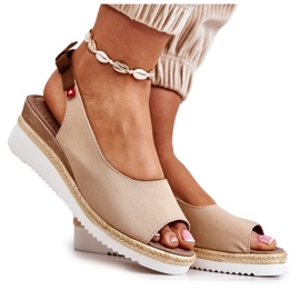 Damesandaler På Kile Big Star JJ276049 Beige