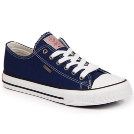 Low-cut tekstil Cross Jeans W JJ2R4012C marineblå sneakers