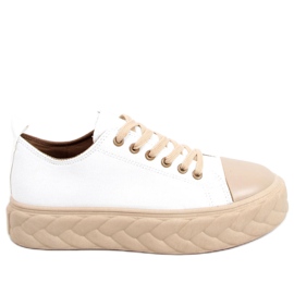 Winnie WHITE / BEIGE damesneakers hvid