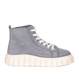 Blå sneakers på Christal platformen grå