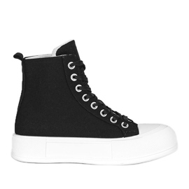Sorte sneakers på høj Natasha-sål