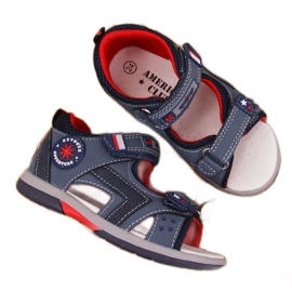 Velcro-sandaler American Club Jr AM825A marineblå marine blå