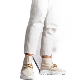 Beige sneakers med Taryn-kæde