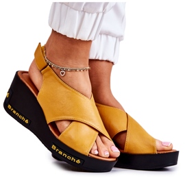 Vinceza Damesandaler med velcro gul Amaze