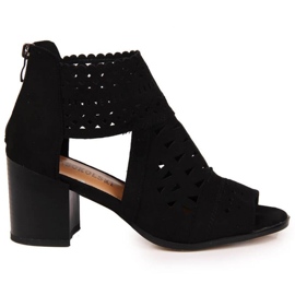 T.Sokolski W SCA158 gennembrudte sandaler sorte