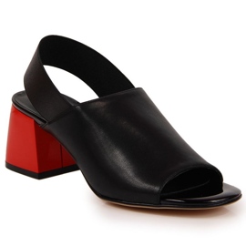 Lædersandaler med elastik Filippo W PAW352 sort