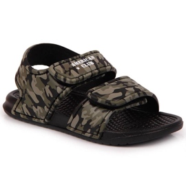 Velcro-skumsandaler American Club Jr AM881A camo grøn