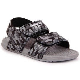 Velcro-skumsandaler American Club Jr AM881B grå