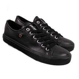 Sorte øko læder lave sneakers Big Star V274871