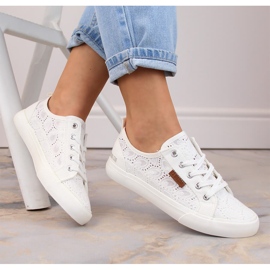 Big Star hvide sneakers med blonder W274925
