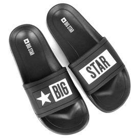 Herre strandtøfler i sort gummi Big Star DD174699