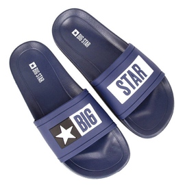Mænds marineblå gummi strandtøfler Big Star DD174701