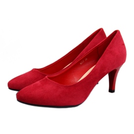 Røde Sergio Leone pumps i ruskind