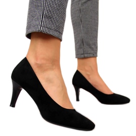 Sorte Sergio Leone pumps i ruskind