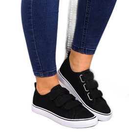 Sorte Atletico lave velcro tekstilsneakers